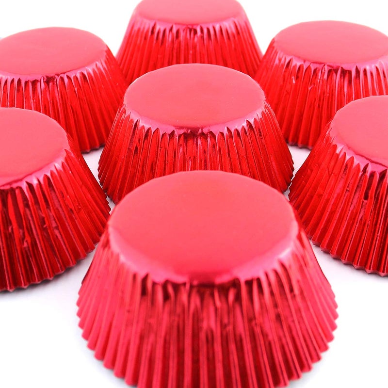 Eoonfirst Red Foil Cupcake Case Liners Valentine's Day Baking Muffin Paper Cups 200 Pcs - Image 2
